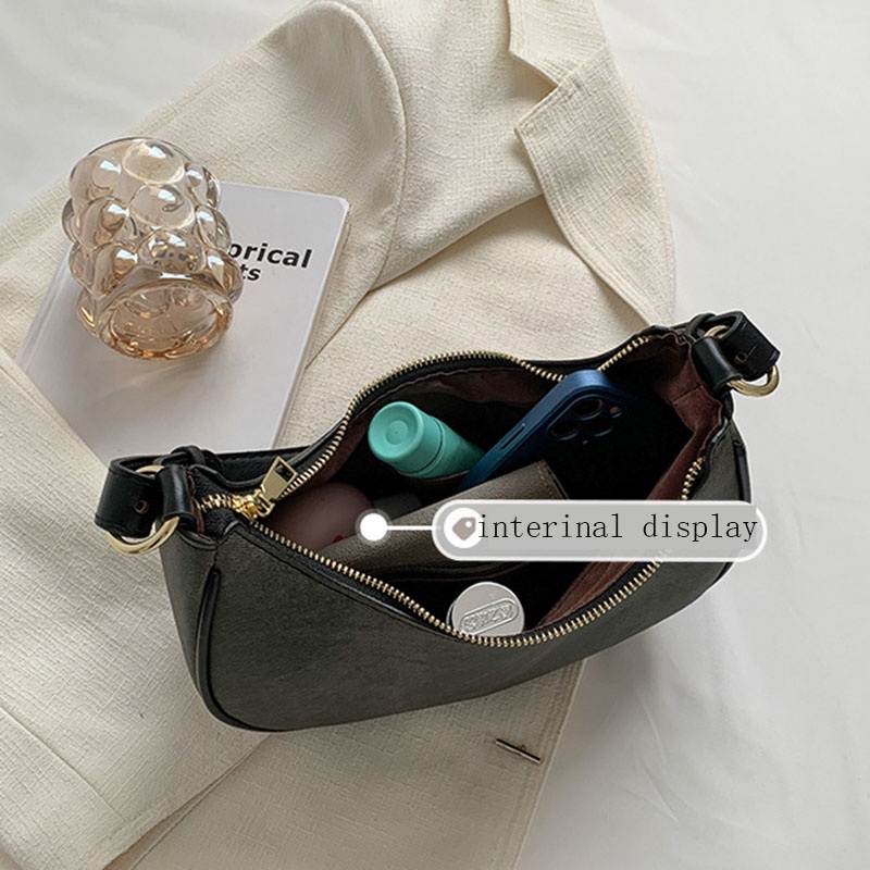 IELGY  Túi Đeo Vai Hình Bán Nguyệt Thời Trang Cho Nữ