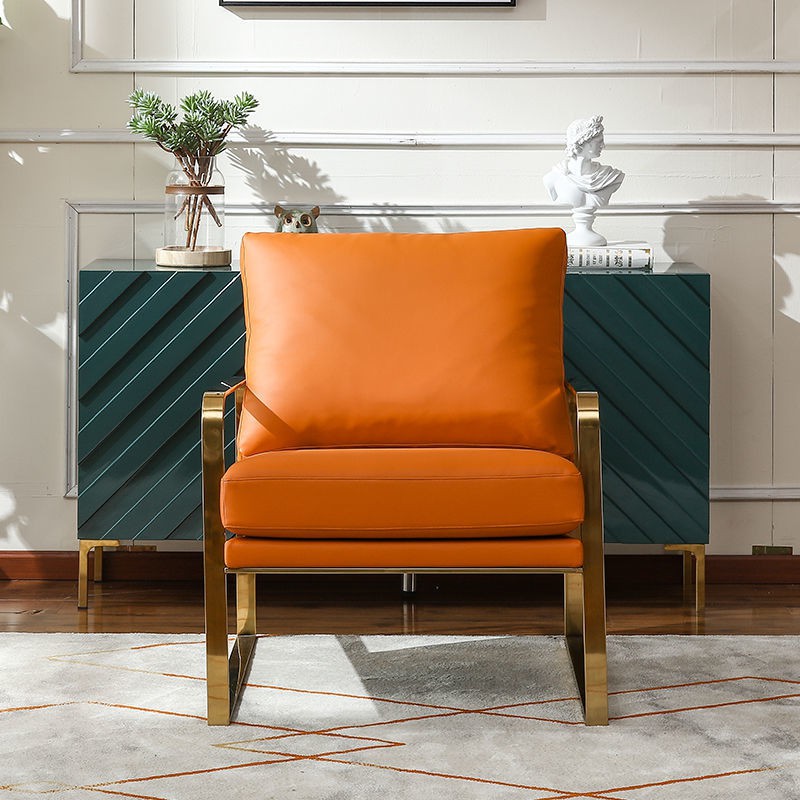 Nordic light sang trọng da nghệ thuật sáng tạo ghế sofa đơn giản và phong cách phòng khách ban công