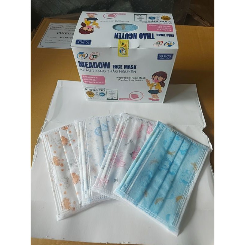 KHẨU TRANG Y TẾ  E BÉ HỘP 50 CÁI/5 BỊCH
