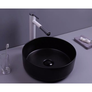 LAVABO- CHẬU RỬA MẶT ĐẶT BÀN ĐÁ HÌNH TRÒN ĐEN