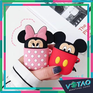 Airpods case, Ốp bảo vệ Dành cho Airpods 1/2 - Chuột Mickey - Silicon cao cấp chống va đập, bám bụi