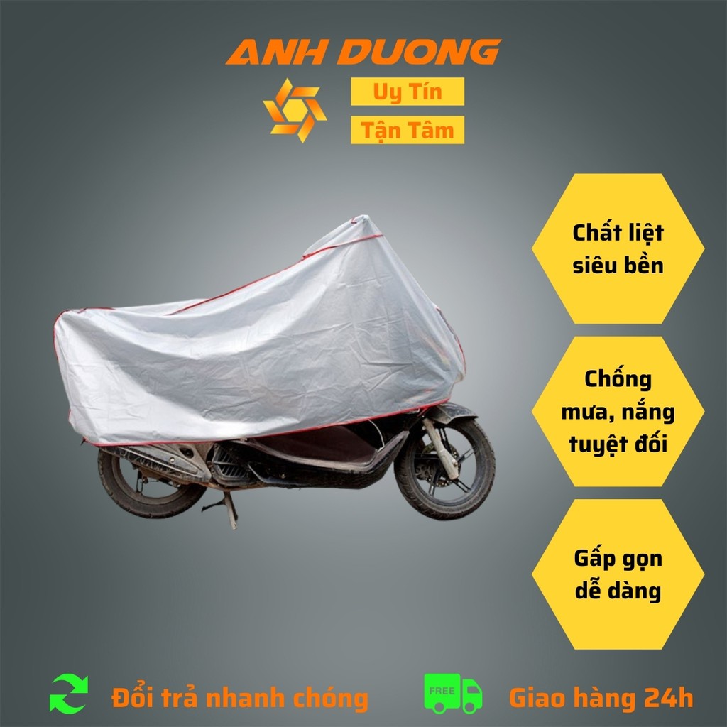 Bạt phủ xe máy, chống mưa nắng - Bạt trùm xe máy chống bám bụi, chống thấm