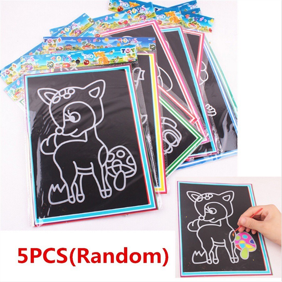 Set 5 Giấy Cạo Vẽ Tranh Cho Bé