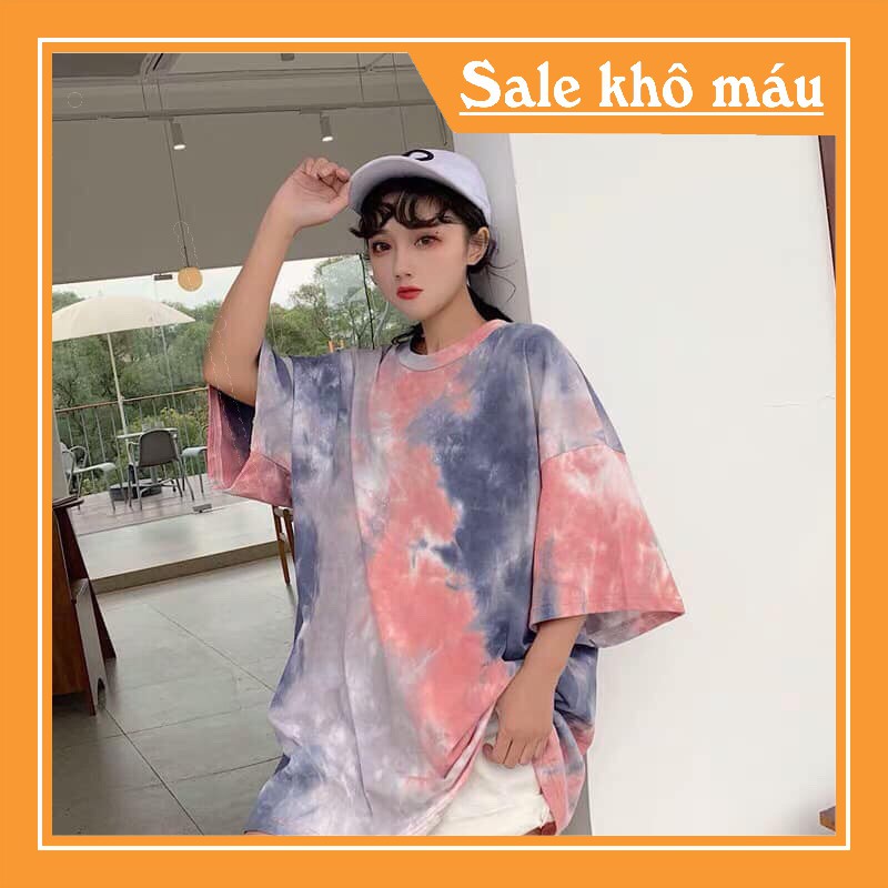 [FREESHIP+ẢNH THẬT] áo thun tay lỡ unisex loang form rộng siêu hot _ Áo thun nữ