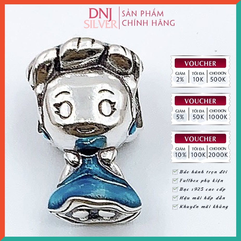 [Hàng cao cấp] Vòng tay bạc 925 cao cấp - Vòng tay charm bạc công chúa Lọ Lem, ước mơ thành sự thật - DNB004