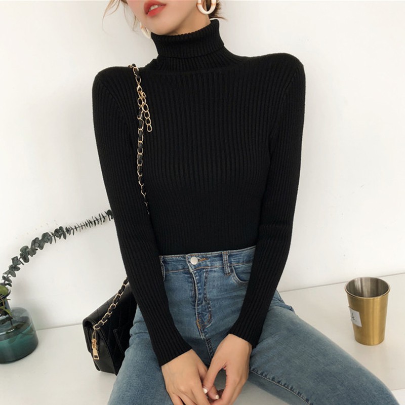 Áo sweater tay dài cổ lọ thiết kế đơn giản thời trang cho nữ | BigBuy360 - bigbuy360.vn