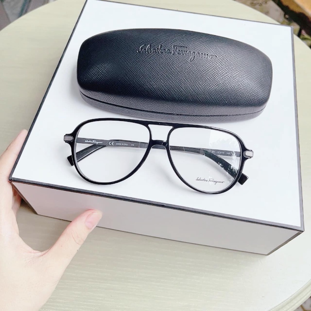 Gọng Cận Salvatore Ferragamo SF2855 (001) Gọng Kính SF Black Demo Aviator Men (57-13-145)
