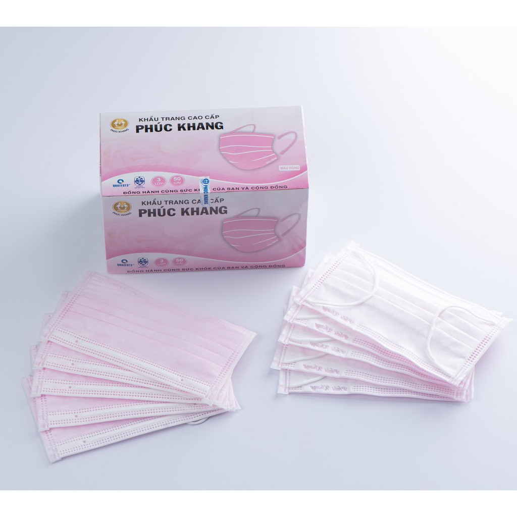 Khẩu trang y tế cao cấp Phúc Khang,có giấy lọc kháng khuẩn ( Hộp 50 cái) | BigBuy360 - bigbuy360.vn