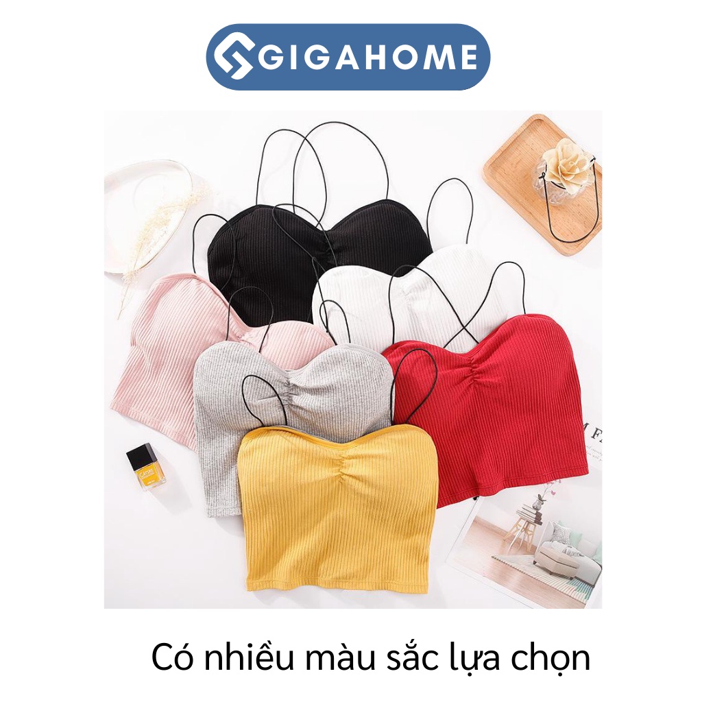 Áo Bra Nữ Gân Tâm 2 Dây Mảnh Đan Chéo Không Gọng GIGAHOME Có Mút Mỏng 8866