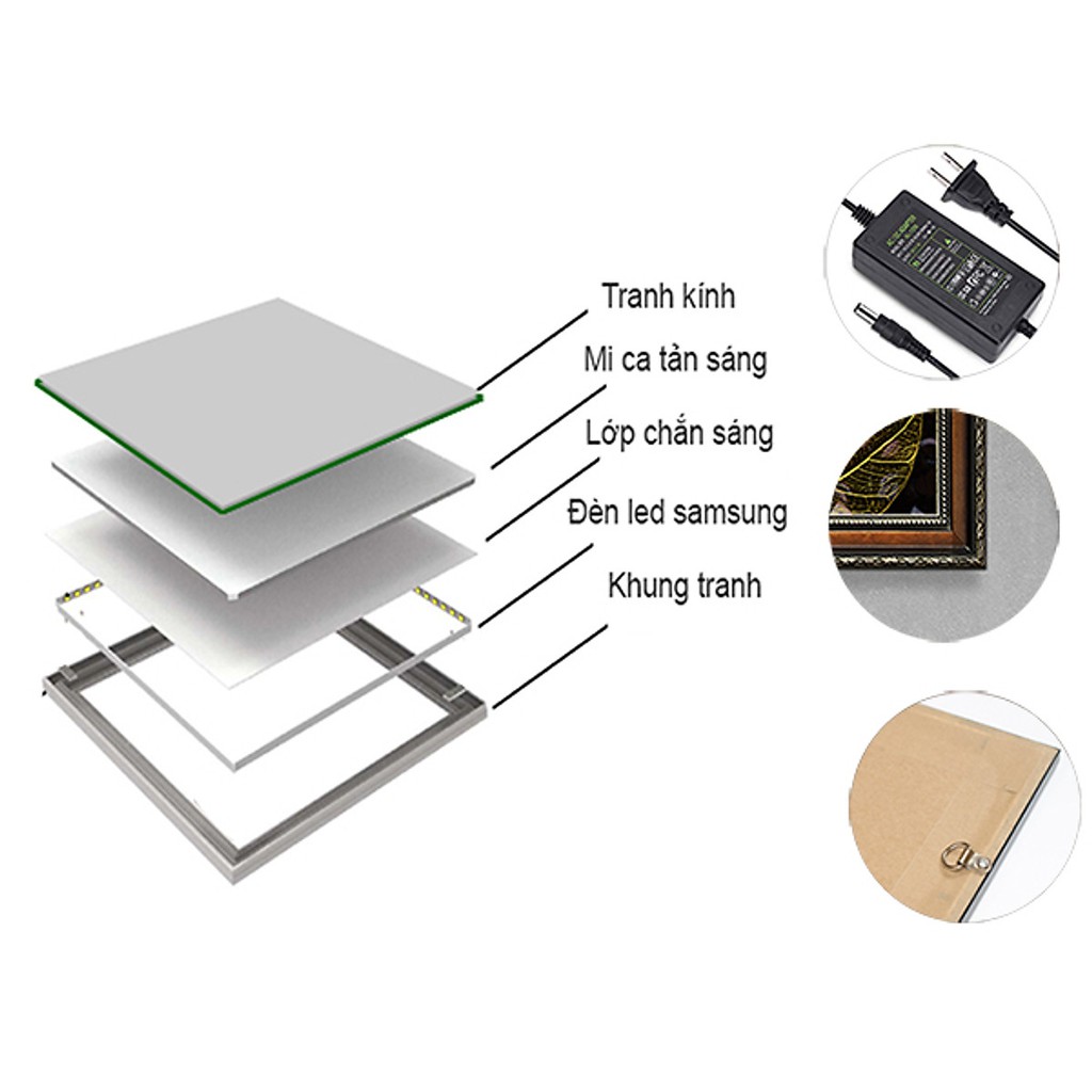 Tranh Điện Phật Giáo -  Dược Sư Lưu Ly Phật , nhiều size,kính cường lực cao cấp, tặng kèm adapter nguồn điện.