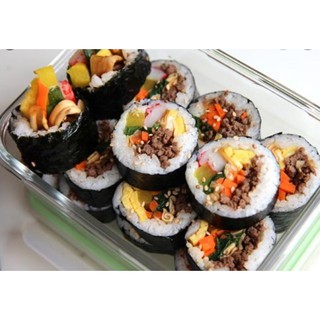 4 món cuộn kimbap mới siêu tiện lợi( rong biển lá kim, mành tre, thanh cua, xúc xich)