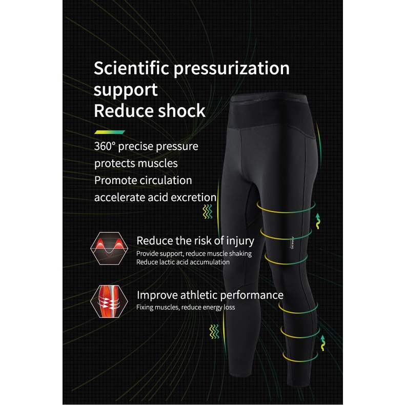 Quần Legging Thể Thao AONIJIE FM5121 Nam Chất Liệu Đàn Hồi Nhanh Khô Có Túi