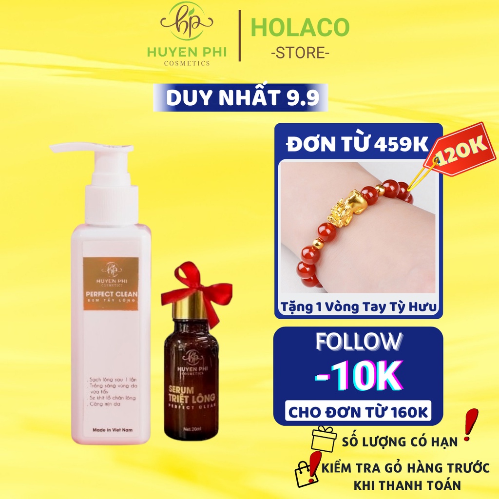 Kem tẩy lông vùng kín bikini nách chân tay Huyền Phi 120ml tặng serum triệt lông 20ml