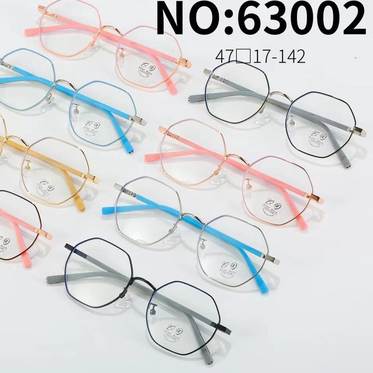 Gọng kim loại thời trang trẻ em hình đa giác 0 độ, chống ánh sáng xanh - có thể cắt cận theo yêu cầu z63002