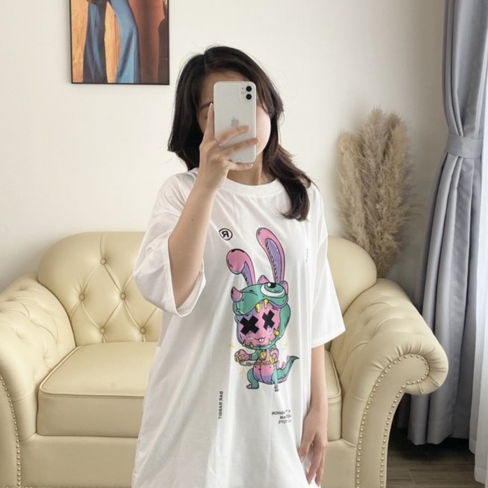 Áo Thun Rabbit Unisex / Áo phông form rộng tay lỡ Ulzzang hình thỏ