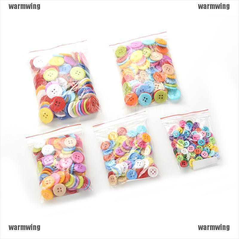 Set 100 nút tròn bằng nhựa làm đồ thủ công dành cho bé