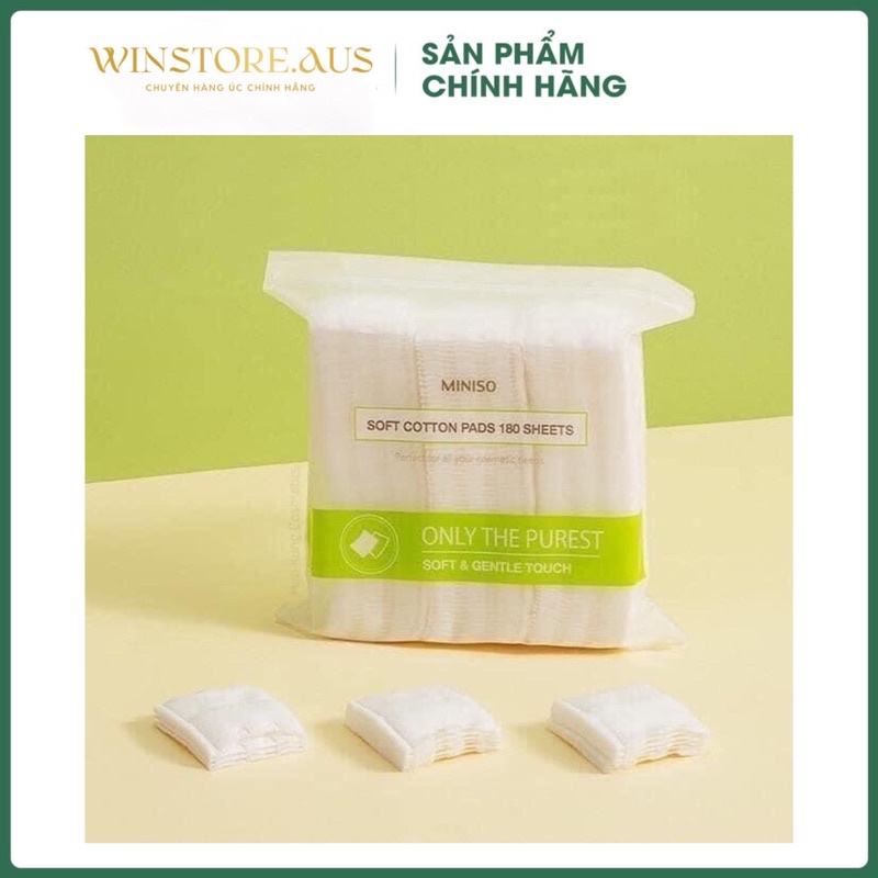 Bông Tẩy Trang Miniso Only The Purest 180 Miếng Với 100% Cotton Siêu Sạch  Winwinmartt