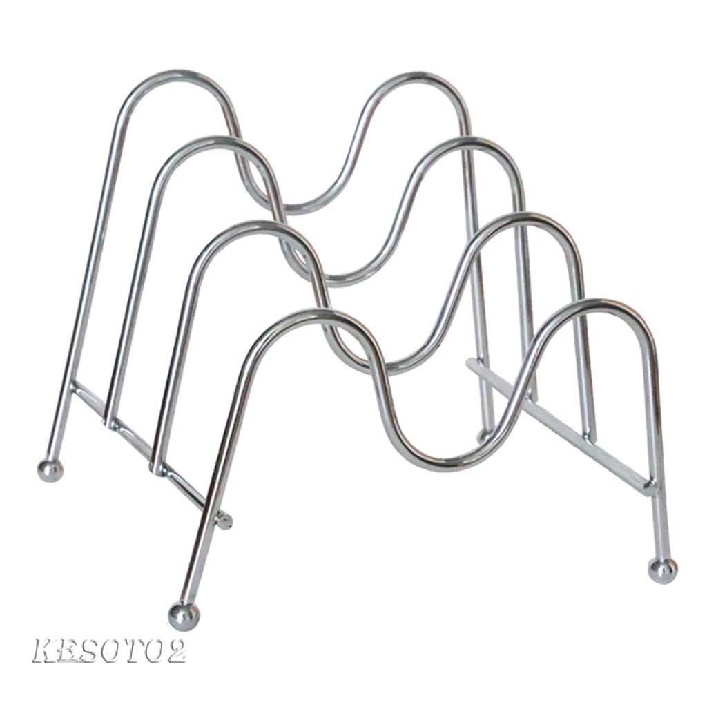 Giá Để Nắp Nồi / Thớt 3 Ngăn Bằng Thép Không Gỉ Kesoto2