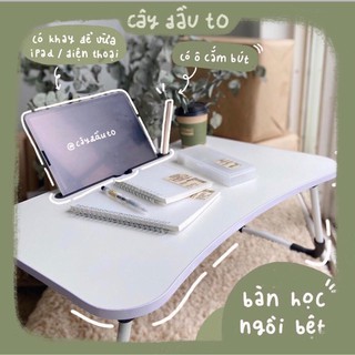 Bàn Học Ngồi Bệt Chân U Có Khe Cắm Để Điện Thoại/Ipad Chân Gập
