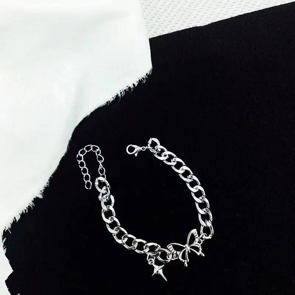 Vòng Đeo Tay Hình Bướm Thiết Kế Đục Lỗ Phong Cách Hip hop Thời Trang Tinh Tế Cho Nữ