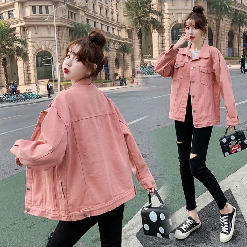 Áo khoác kaki nữ màu hồng cao cấp sumisu shop
