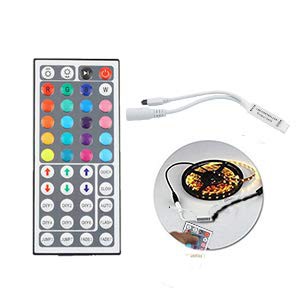 Cuộn dây đèn 5m 3528 RGB 300 LED + Điều khiển từ xa 44 phím + Nguồn 12V 2A