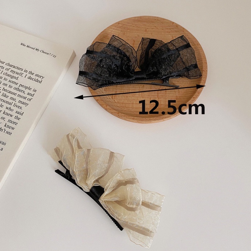Set 2 Kẹp Tóc Lưới Họa Tiết Hoa Thêu Xinh Xắn Cho Nữ