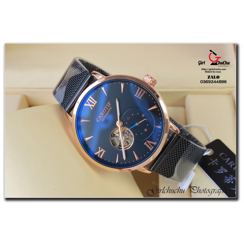 Đồng hồ nam Carotif cơ tự động mẫu mới 2021 với dáng sang trọng, phong cách doanh nhân thành đạt