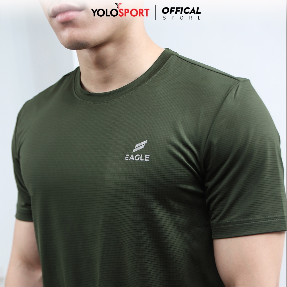 Áo Thun Thể Thao Nam Poly Caro In Eagle Pro Tập Gym Cổ Tròn Ngắn Tay Vải Thoáng Mát Co Giãn Nhiều Màu