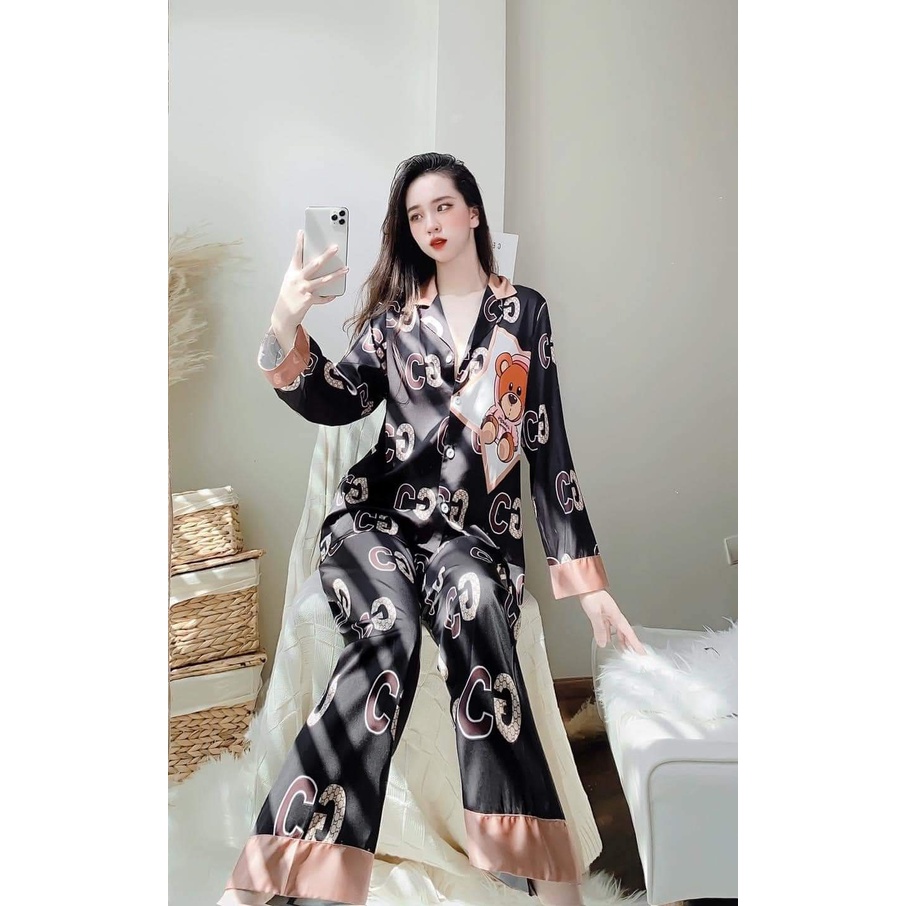 Bộ Đồ ngủ DR thiết kế - Bộ Pijama lụa Latin HÀNG SIÊU CẤP thoáng mát, mềm mịn