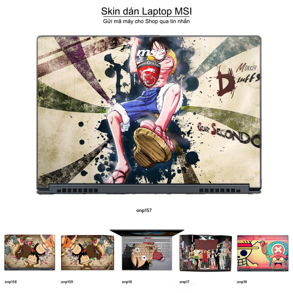 Skin dán Laptop MSI in hình One Piece _nhiều mẫu 20 (inbox mã máy cho Shop)