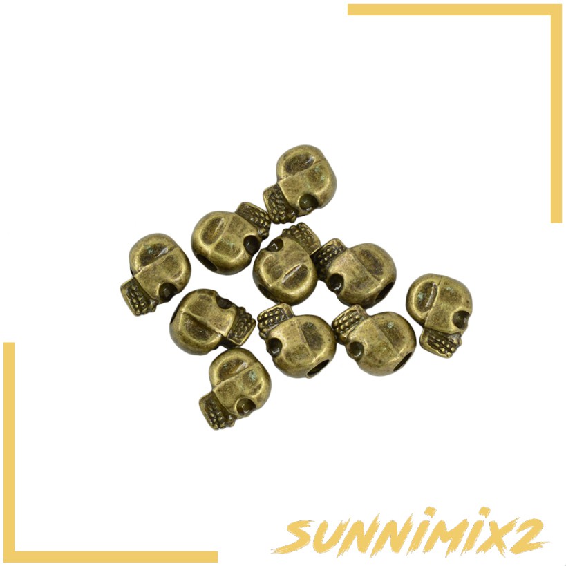 10Pcs 3D Skull Charms Bracelet Crafts Spacer DIY Jewelry Making Charms Beads
