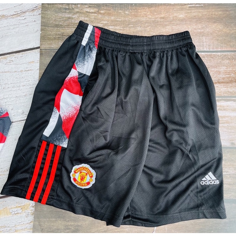Set bộ quần áo thể thao bóng đá nam nữ mu manchester united áo 3d đỏ đen quần có túi 2022 2023