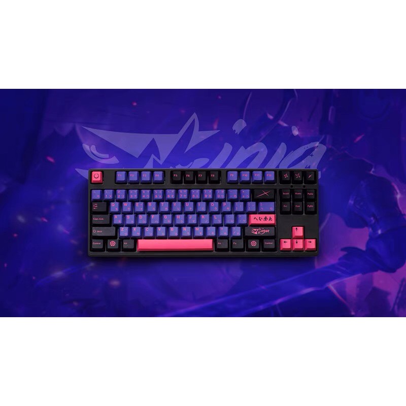Keycap PBT ninja bóng đêm profile cherry 129 nút