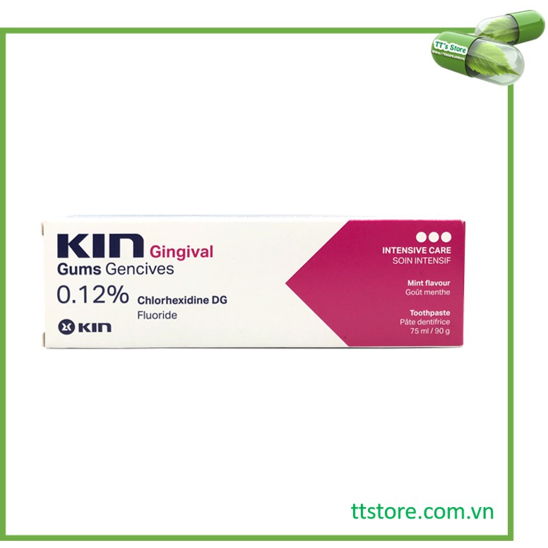 Kem đánh răng KIN Gingival 75ml - Chlorhexidine - Hỗ trợ điều trị và ngăn ngừa viêm nướu