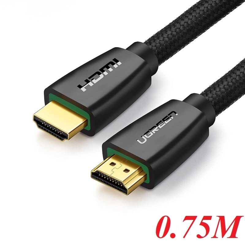 Ugreen 40799 0.75M màu Đen Cáp tín hiệu HDMI chuẩn 2.0 hỗ trợ phân giải 4K HD118