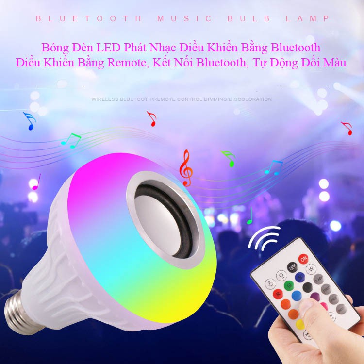 Đèn LED Khiêm Loa Điều Khiển Bằng Bluetooth Thông Minh Model 2018