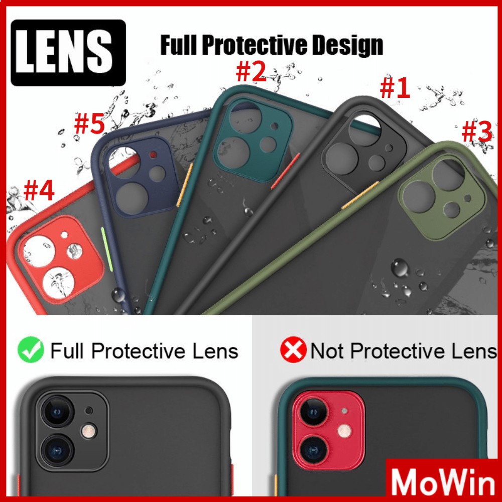 Ốp điện thoại vỏ PC nhám + TPU phủ ống kính cho Iphone Apple | BigBuy360 - bigbuy360.vn