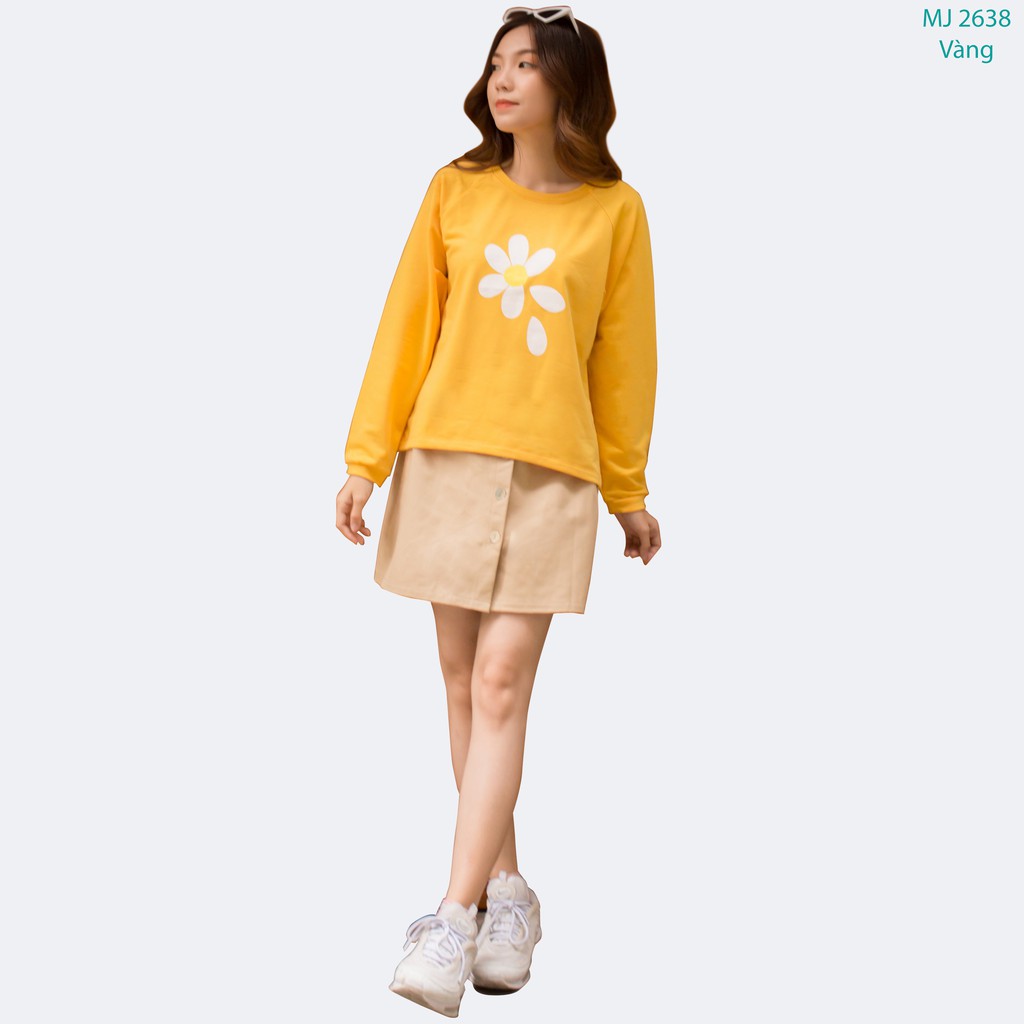 Áo Sweater nữ Dài Tay In Hoa Cúc 42-56 kg BISIC 4 màu MEEJENA - 2638