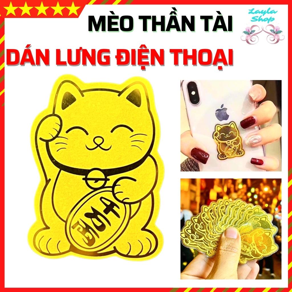 Mèo Thần Tài gắn ốp lưng Mạ Vàng Mang Tới Tài Lộc Chiêu May Mắn Phong Thủy Cho Người Sử Dụng