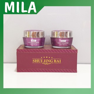 Mỹ phẩm bạch thủy tinh tím 2in1, làm mờ nám và dưỡng trắng da bạch thủy tinh Shui Jing Bai.