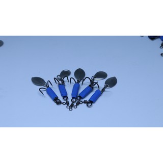 Double Hook KITI ( Lưỡi câu đôi KITI đã gắn đầy đủ phụ kiện cho nhái hơi và nhái gỗ dùng để làm mồi câu lure)