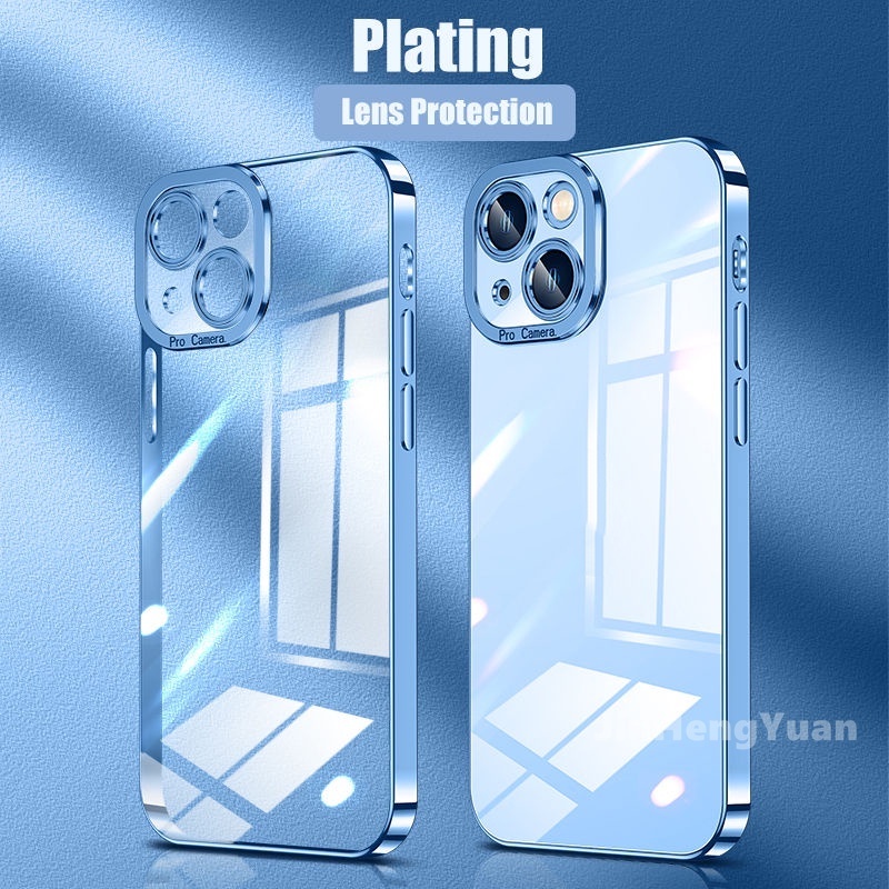 Ốp điện thoại silicon mềm trong suốt mạ điện thích hợp cho iphone 13 12 mini 11 pro max xr xs 7 8 plus