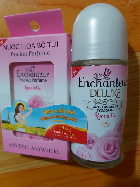 (Tặng kèm nước hoa 18ml) Lăn khử mùi Enchanteur dạng nước màu Hồng hoặc Tím | BigBuy360 - bigbuy360.vn