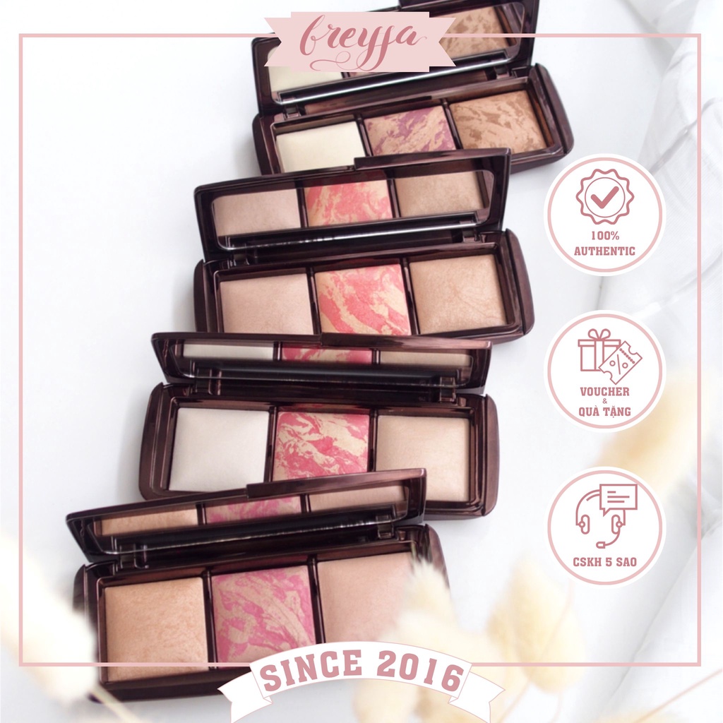 Bảng phấn Hourglass Ambient Lighting Luminous Edit 3 Ô- 3 Trong 1 Bao Gồm Phấn phủ, Bắt Sáng,  Má Hồng Tạo Hiệu Ứng Glow