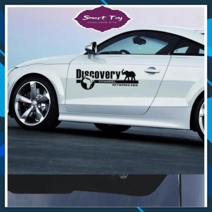 ( QUÀ TẶNG LÀ VIÊN RỬA KÍNH ) Tem Dán Decal Phản Quang DISCOVERY CHANNEL Phong Cách Kèm Dụng Cụ Dán Tiện Lợi