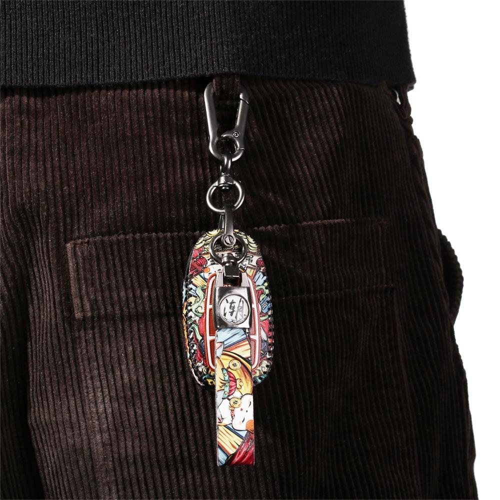 Móc Chìa Khóa Xe Hơi Bằng Da Có Thể Xoay 360 Độ Chống Thất Lạc SHOUKEY