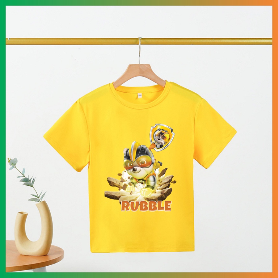 Áo Paw Patrol Áo thun màu vàng in hình đội chó cứu hộ đủ size cho bé trai bé gái