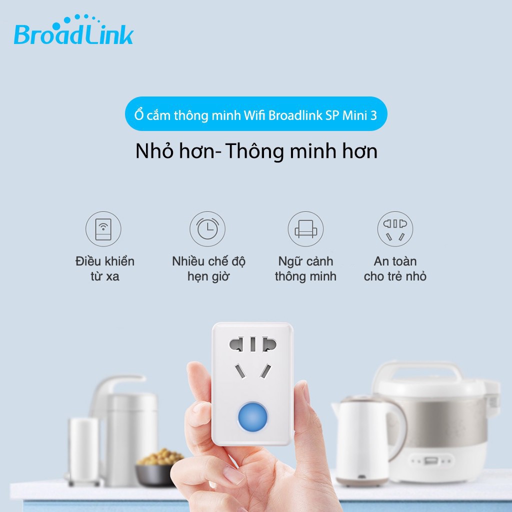 Ổ Cắm Wifi Broadlink SP Mini 3 Thế Hệ Mới