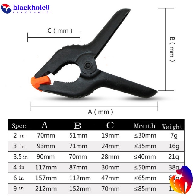 BH Plastic A-shape Woodworking Clip Hand Screw Clamp Fixing Clamp Pinch Cock